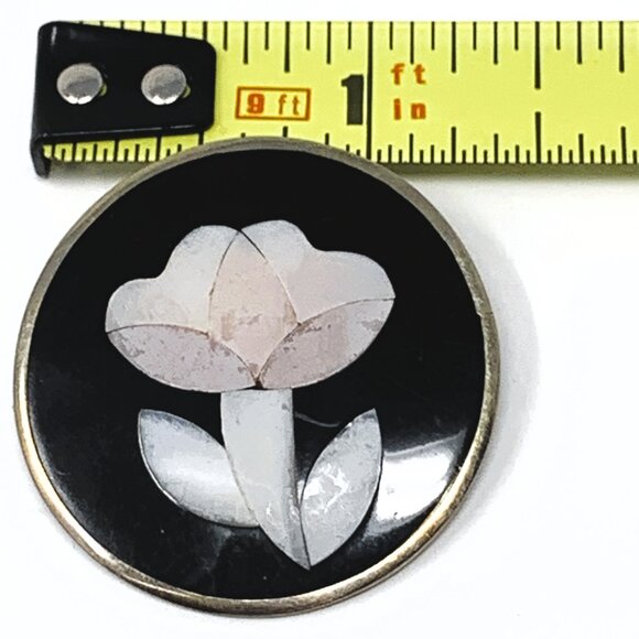 Alpaca Mexico Silver Flower Brooch - Picture 5 of 6